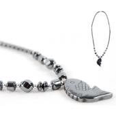 Hematite Fish Pendant Beads Stone Chain Choker Fashion Women Necklace